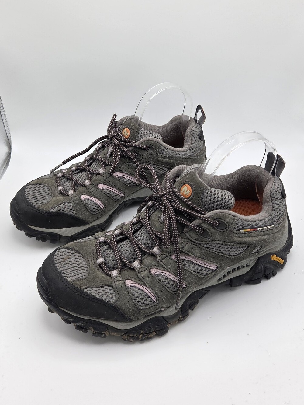 Merrell Women's Moab Ventilator Hiking Shoes Boots Beluga/Lilac Vibram Gray 9.5